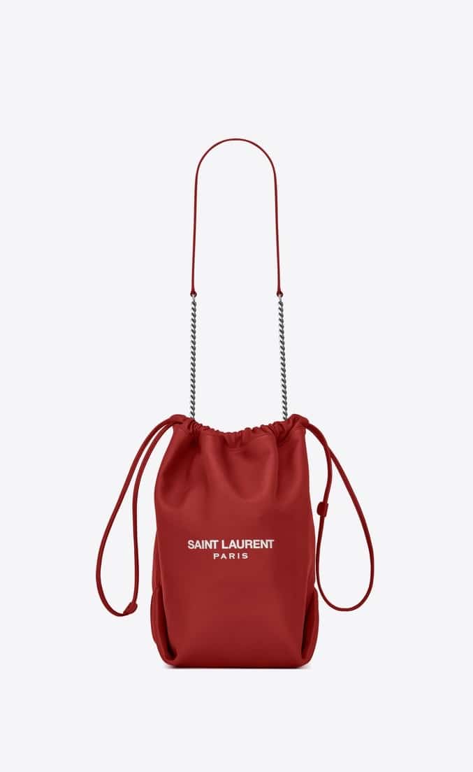 YSL Teddy bucket bag in lambskin