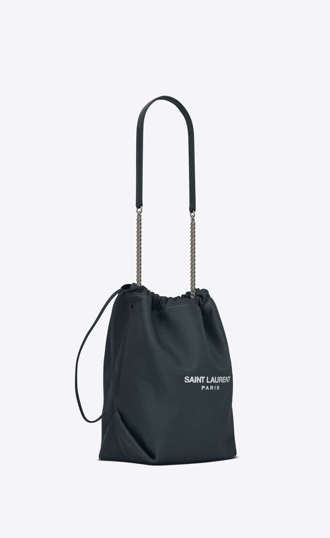 YSL Teddy bucket bag in lambskin