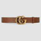 Gucci Leather belt with Double G buckle with snake