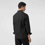 Burberry Slim Fit Monogram Motif Stretch Cotton Poplin Shirt