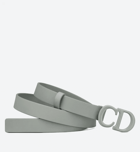Christian Dior Saddle Women Belt Gray Ultramatte Calfskin, 20 MM