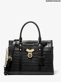 Michael Kors Nouveau Hamilton Large Crocodile Embossed Leather Satchel Bag