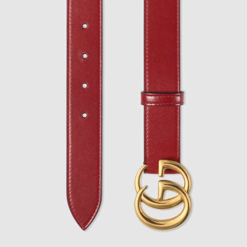 Gucci GG Marmont Belt with Shiny Buckle