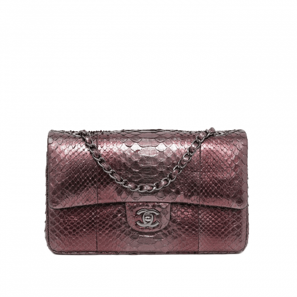 Chanel Bronze Python CC Classic Double Flap Bag