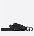 Christian Dior Saddle Women Belt Black Matte Calfskin, 20 MM