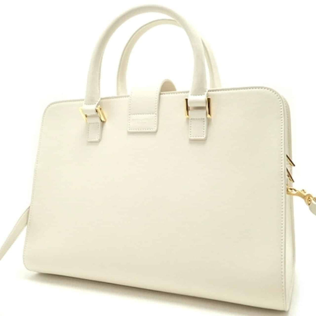Saint Laurent YSL Leather Monogram Cabas Satchel