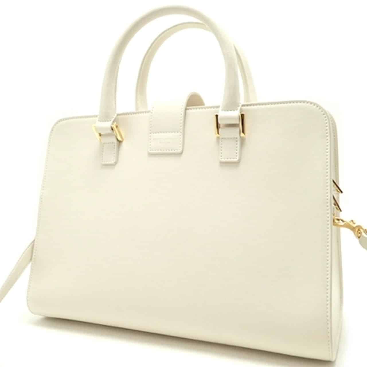 Saint Laurent YSL Leather Monogram Cabas Satchel