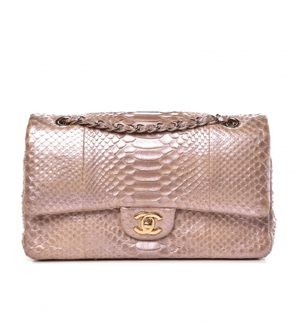 Chanel Metallic Python CC Classic Double Flap Bag