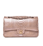 Chanel Metallic Python CC Classic Double Flap Bag