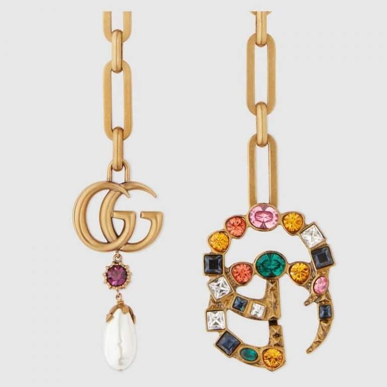 Gucci Chain belt with crystal Double G buckle