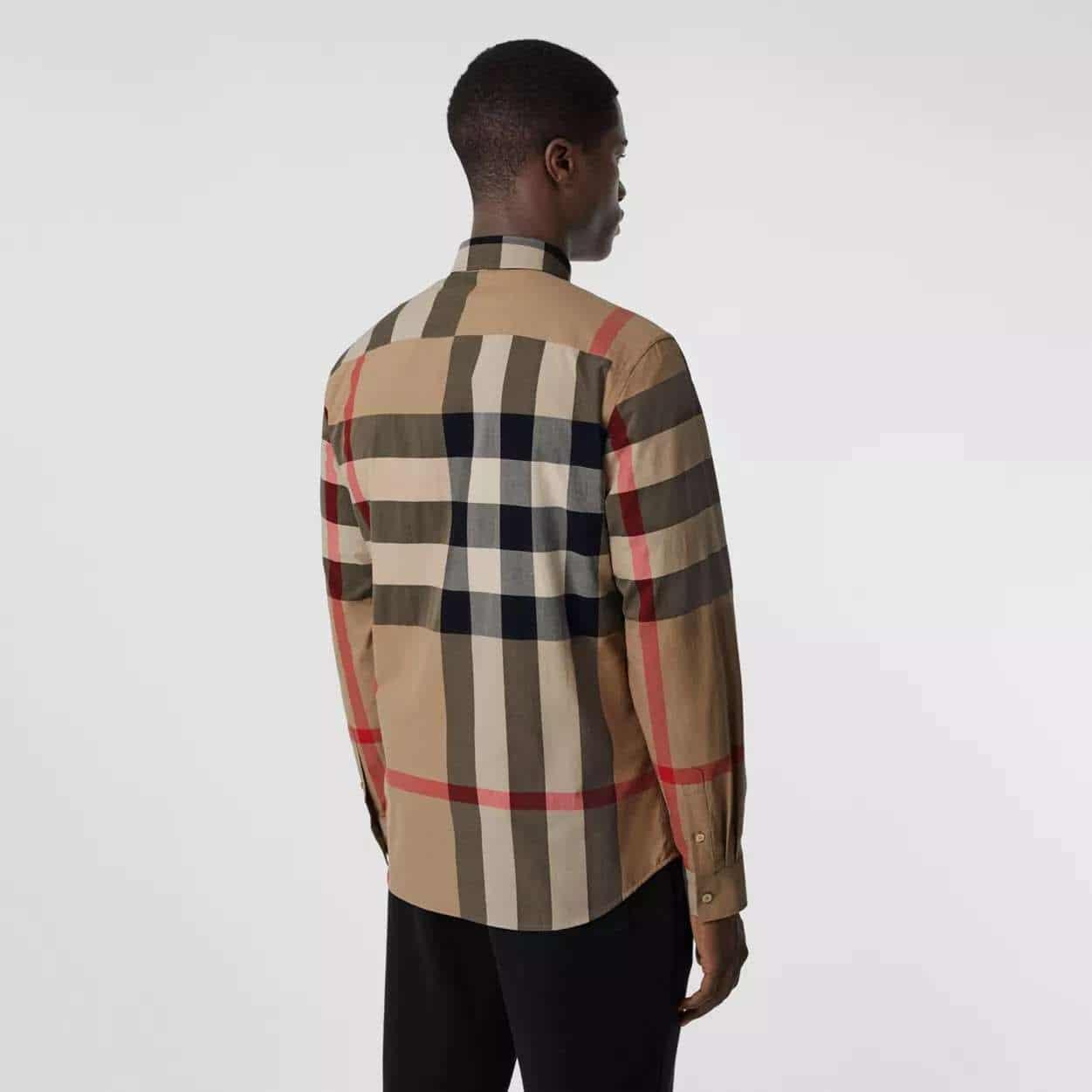 Burberry Check Stretch Cotton Poplin Shirt
