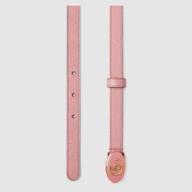 Gucci Leather belt with oval enameled buckle