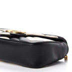 Gucci Super Mini Quilted Leather Chain Shoulder Bag, Black/White