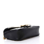 Gucci Super Mini Quilted Leather Chain Shoulder Bag, Black/White