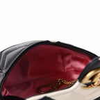 Gucci Super Mini Quilted Leather Chain Shoulder Bag, Black/White
