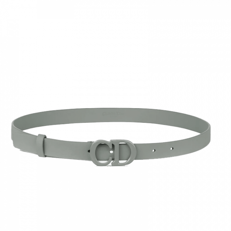 Christian Dior Saddle Women Belt Gray Ultramatte Calfskin, 20 MM