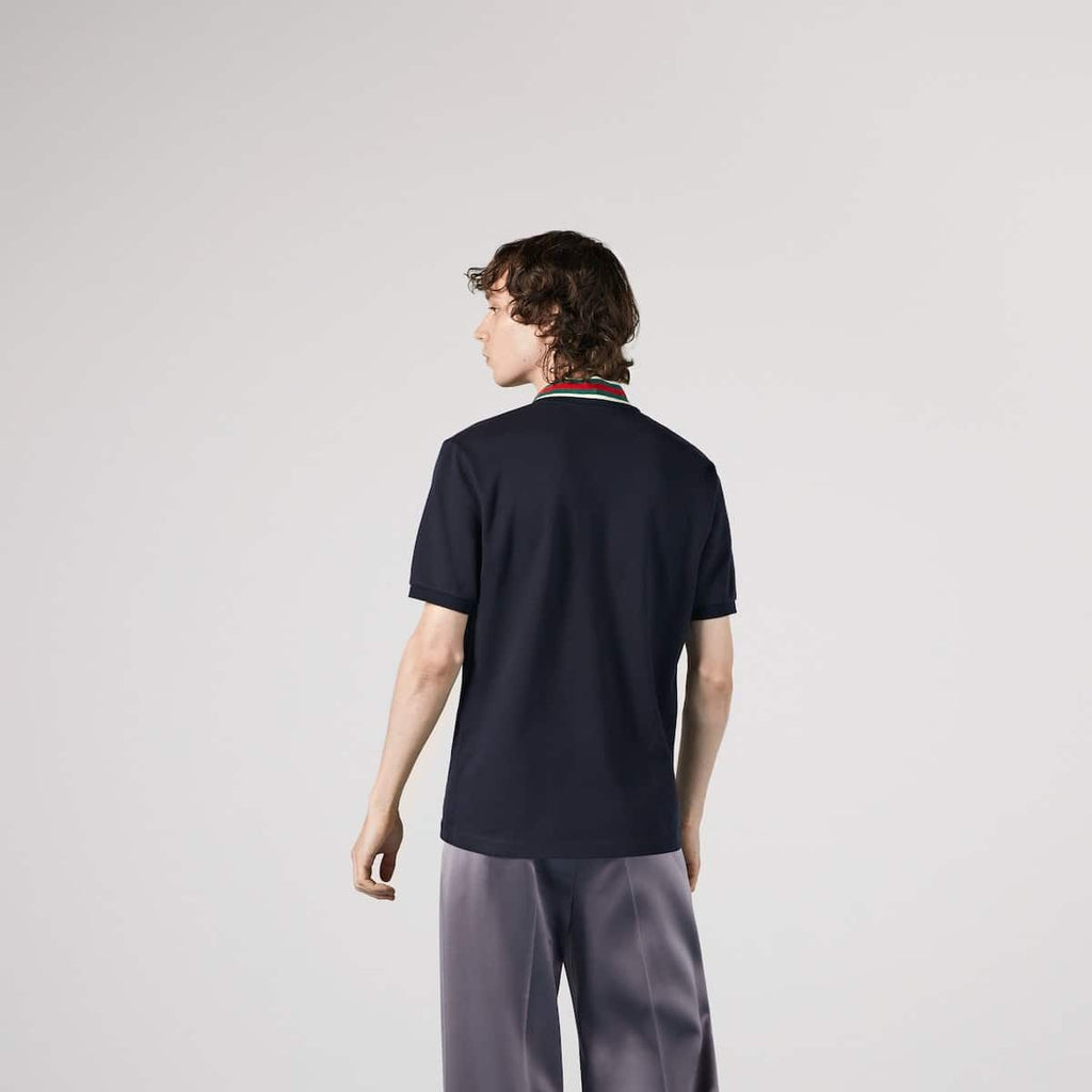 COTTON POLO WITH WEB AND FELINE HEAD