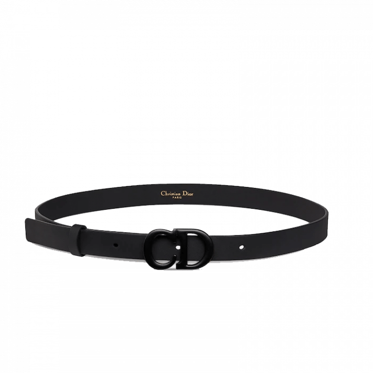 Christian Dior Saddle Women Belt Black Matte Calfskin, 20 MM
