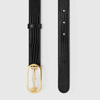 Gucci Lizard Belt with Interlocking G Horsebit Buckle