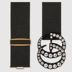 Gucci Elastic belt with crystal Double G buckle