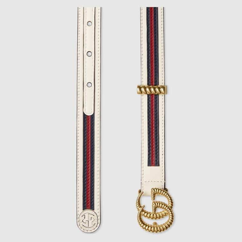 Gucci Leather belt with torchon Double G buckle