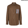 Burberry Monogram Stripe Print Cotton Shirt