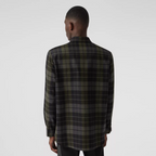 Burberry Monogram Motif Check Wool Flannel Oversized Shirt