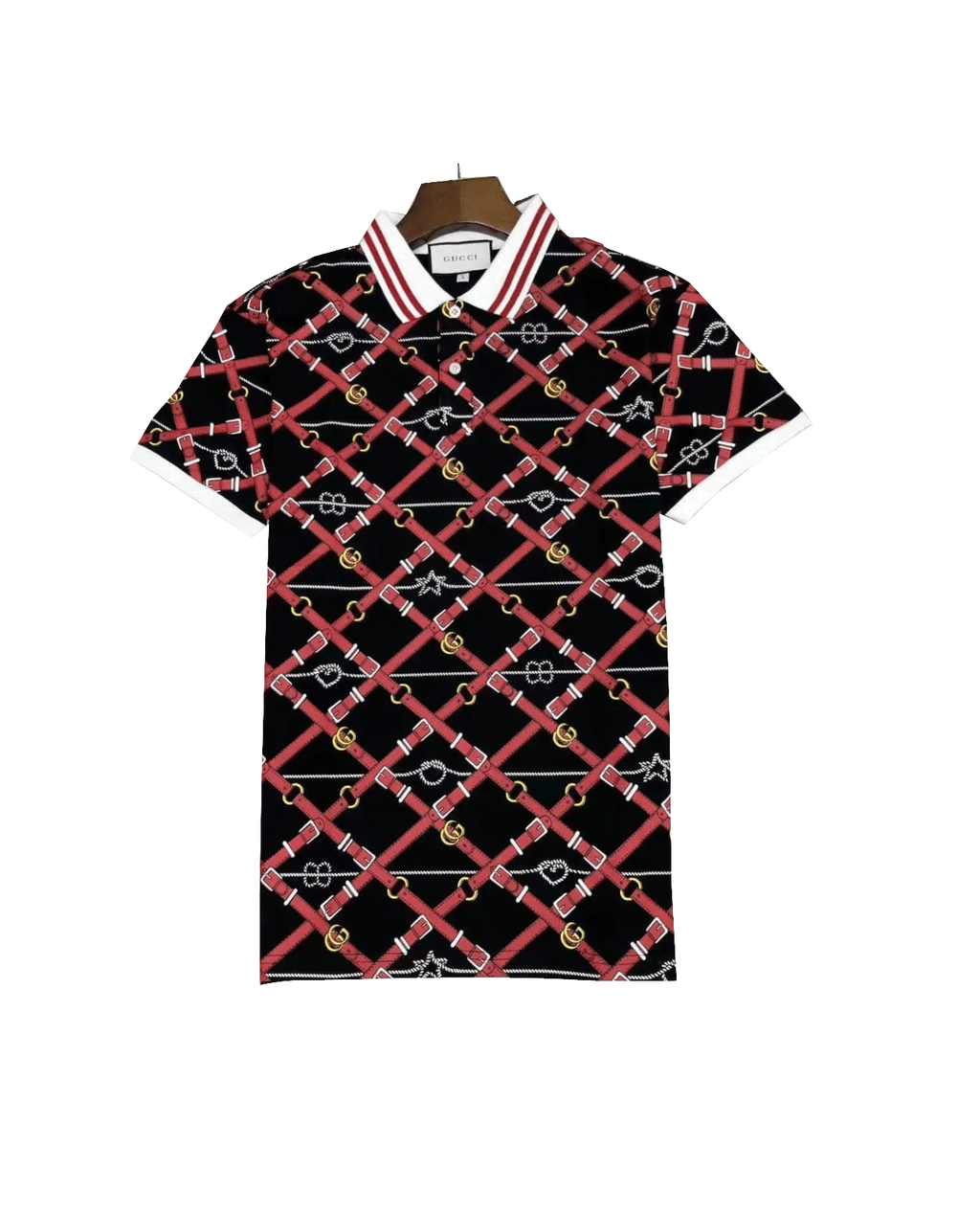 Gucci belt logo print polo t shirt