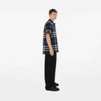 Check Cotton Polo ShirtPrice undefined Colour: White/Dark Blue
