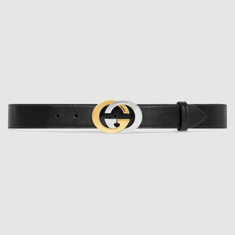 Gucci Thin belt with Interlocking G buckle