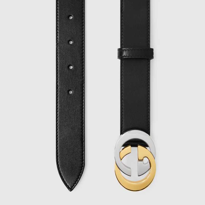 Gucci Thin belt with Interlocking G buckle