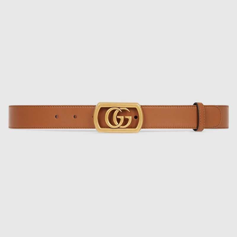 Gucci Thin belt with framed Double G buckle
