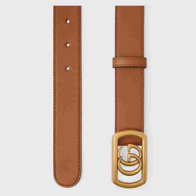 Gucci Thin belt with framed Double G buckle