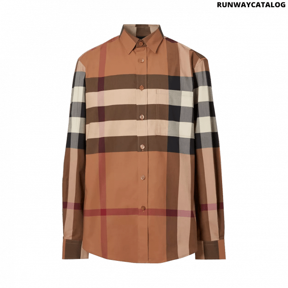 Burberry Check Stretch Cotton Poplin Shirt