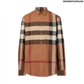 Burberry Check Stretch Cotton Poplin Shirt