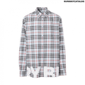 Burberry Logo Print Vintage Check Cotton Oversized Shirt