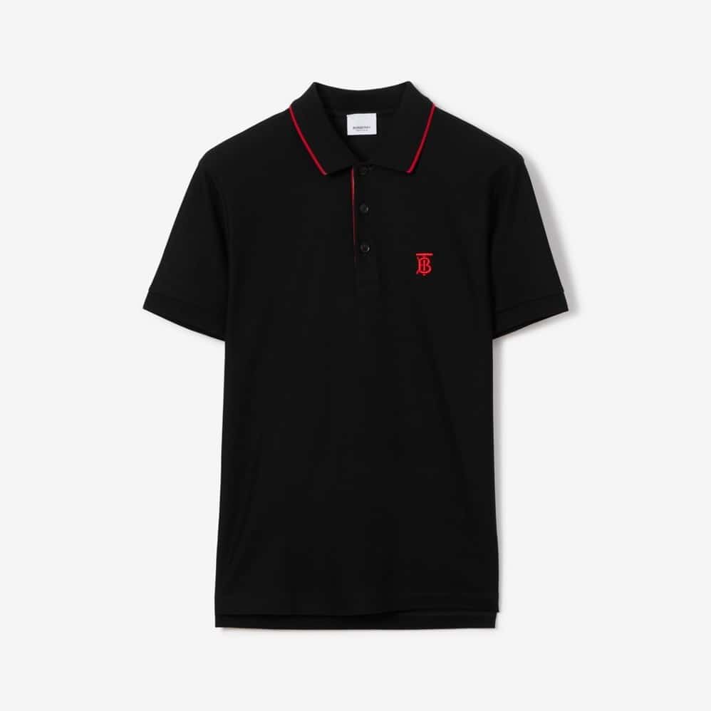 Icon Stripe Placket Cotton Piqué Polo Shirt