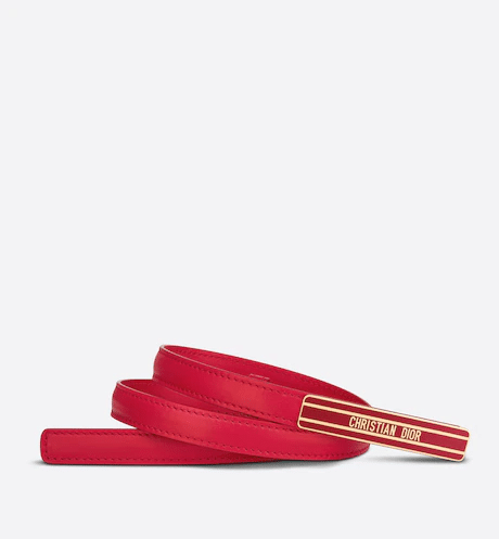 Christian Dior-ID Belt Raspberry Smooth Calfskin