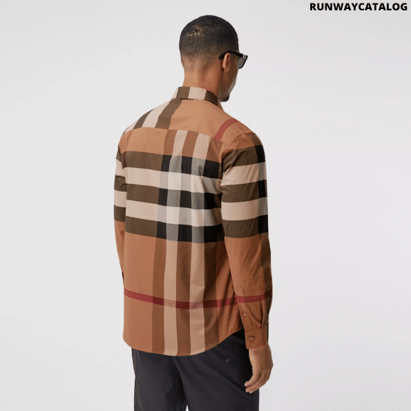 Burberry Check Stretch Cotton Poplin Shirt