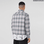 Burberry Logo Print Vintage Check Cotton Oversized Shirt