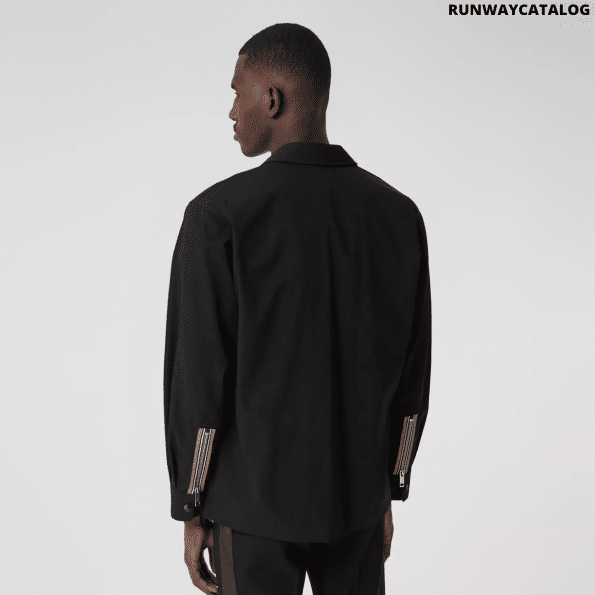 Burberry Stripe Detail Technical Twill Zip-front Shirt