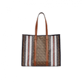 Burberry Monogram Stripe E-canvas Tote Bag