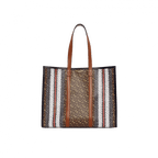 Burberry Monogram Stripe E-canvas Tote Bag