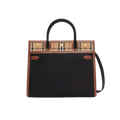 Burberry Medium Leather and Vintage Check Two-handle Title Bag