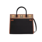 Burberry Medium Leather and Vintage Check Two-handle Title Bag