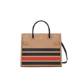 Burberry Medium Striped Intarsia Leather Two-handle Title Bag