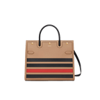 Burberry Medium Striped Intarsia Leather Two-handle Title Bag