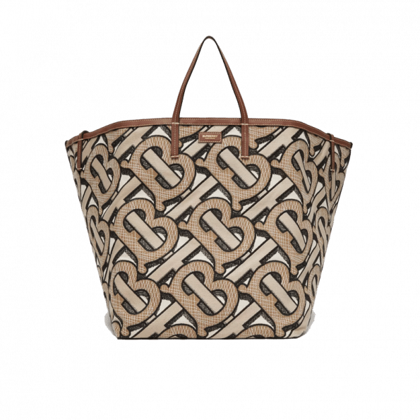 Burberry Extra Large Embroidered Monogram Cotton Beach Tote