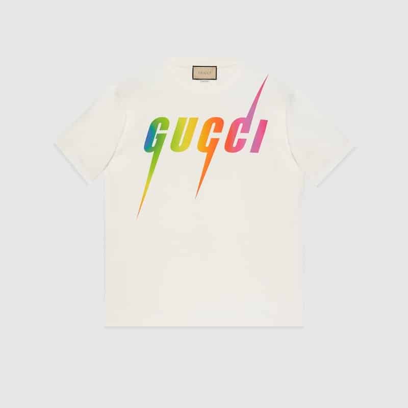 GUCCI PRINT COTTON T-SHIRT