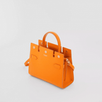Burberry Mini Leather Title Bag In Yellow